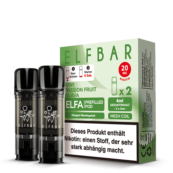 Elfbar Elfa - Kiwi Passionfruit Guava Liquid Pod