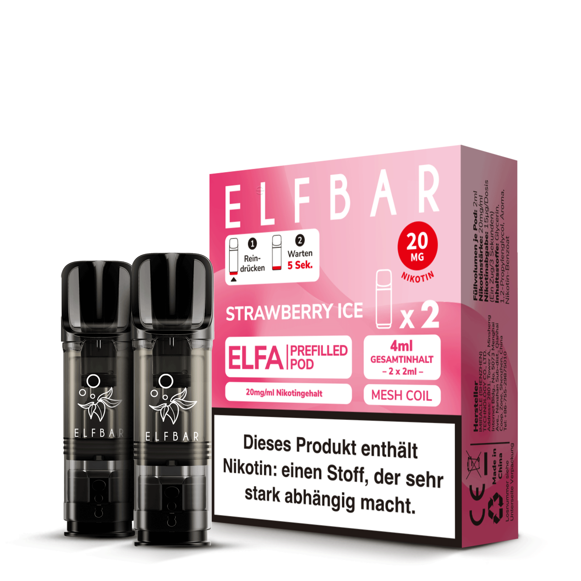 Elfbar Elfa - Strawberry Ice Liquid Pod