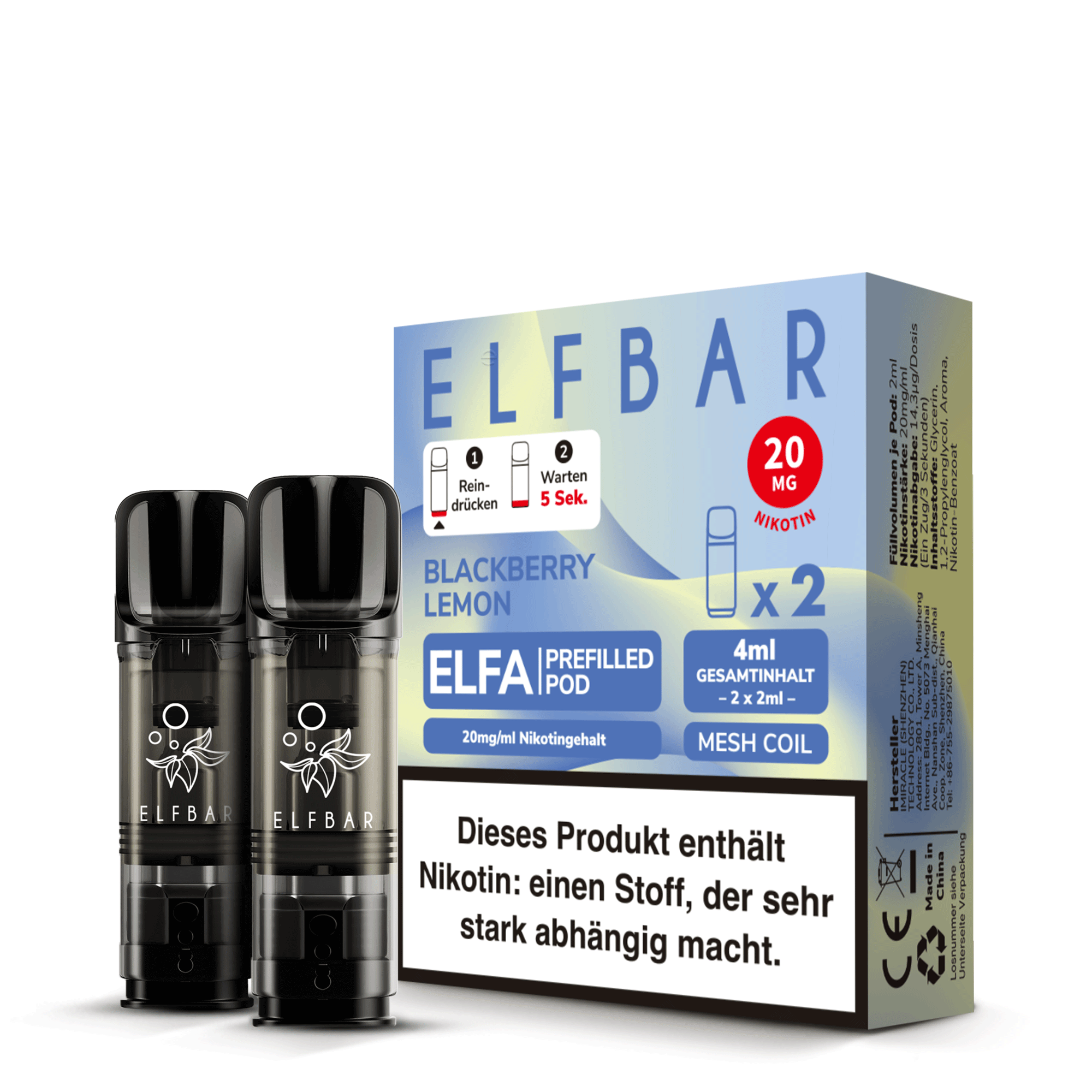 Elfbar Elfa - Blackberry Lemon Liquid Pod