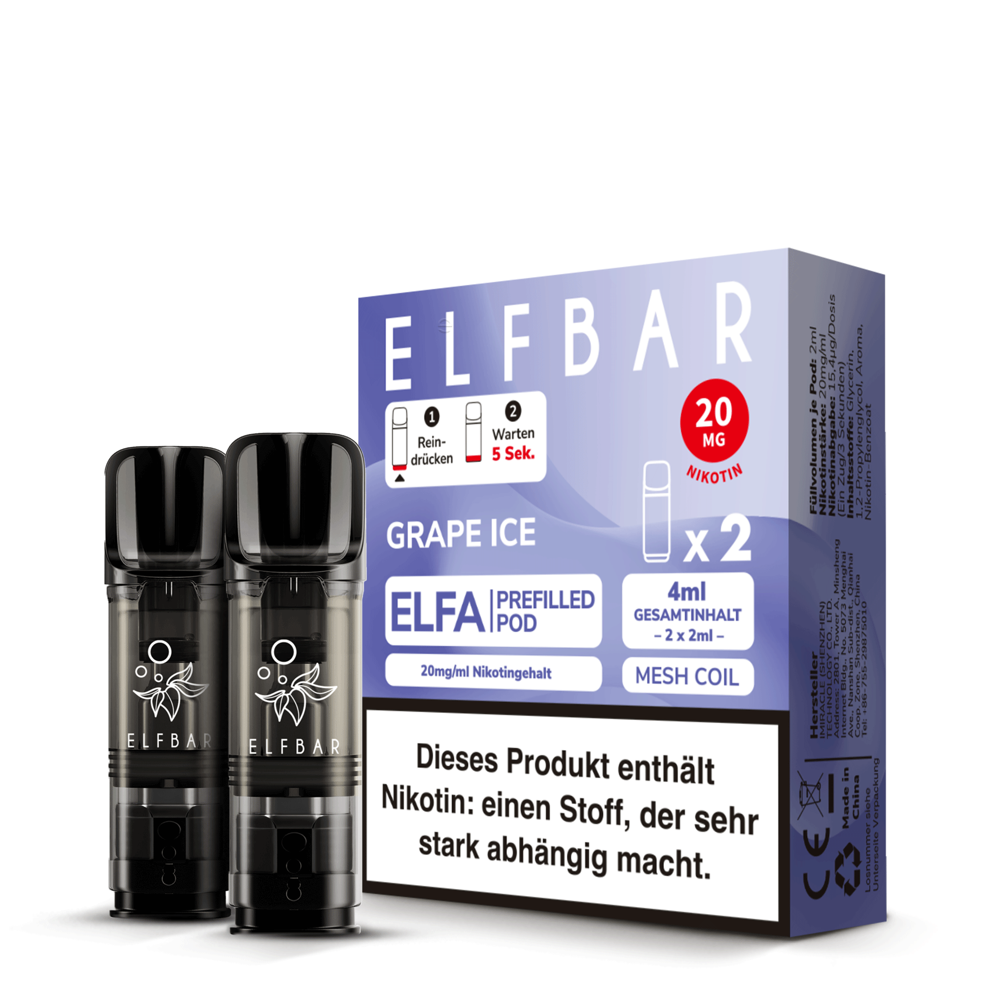 Elfbar Elfa - Grape Ice Liquid Pod